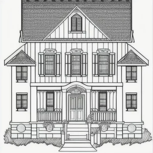 4026238072-a realistic house in the style of Line drawing for a coloring book for kids.webp
